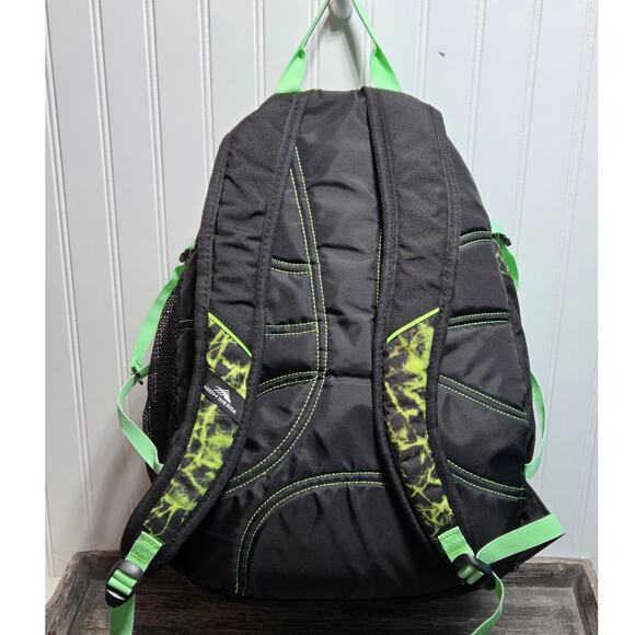 High Sierra Green Black Multi Compartment Backpack Comfort Padded Straps - Picture 2 of 8